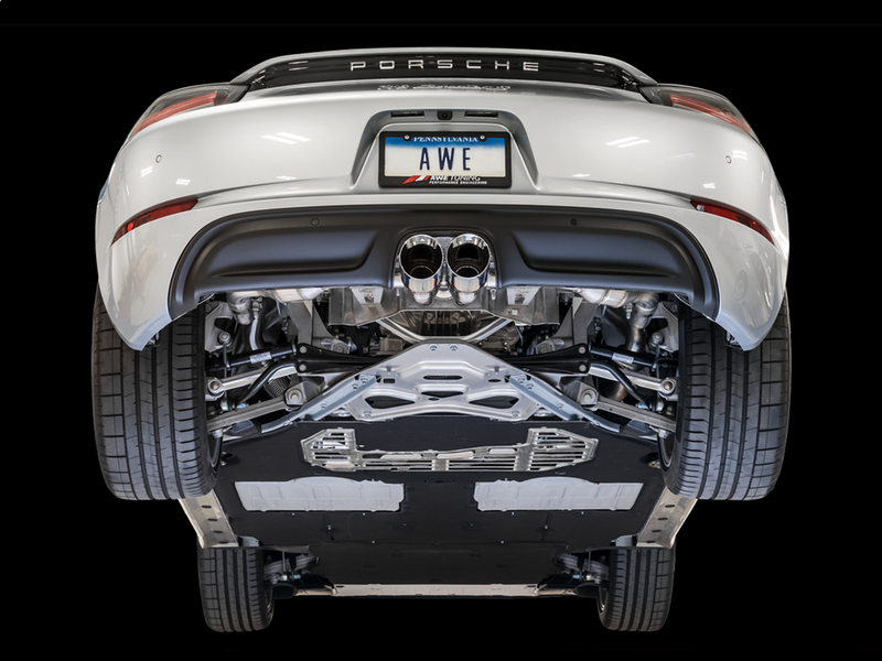 AWE Touring Exhaust w/4" Chrome Tips 2017-23 Porsche Boxster/Cayman 718