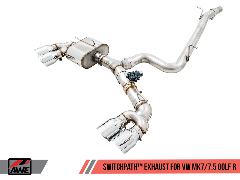 AWE SwitchPath Exhaust w/4" Chrome Tips 2015-17 Volkswagen Mk7 Golf R