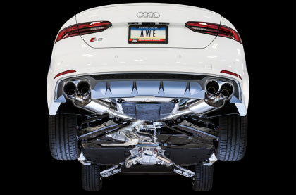 AWE Non-Resonated Touring Exhaust w/3.5" Black Tips 2018-24 Audi S5 Sportback