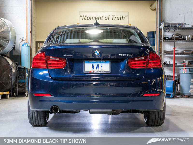 AWE Touring Exhaust & Mid Pipe w/4" Chrome Tip 2013-18 BMW 320i F30