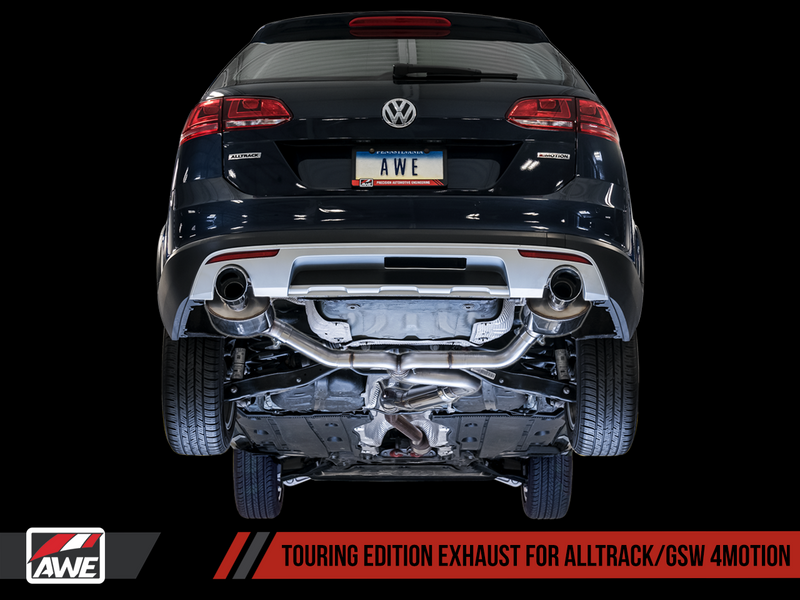 AWE Touring Exhaust w/4" Black Tips 2017-19 Volkswagen Mk7 Golf Alltrack/Sportwagen 4Motion