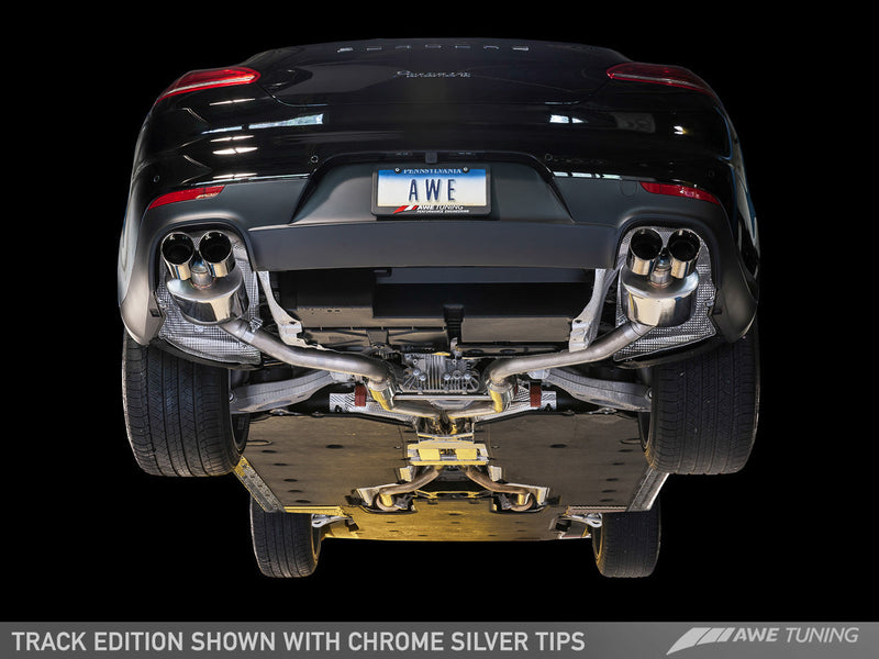 AWE Track Exhaust w/4" Chrome Tips 2014-16 Porsche Panamera 2/4 V6