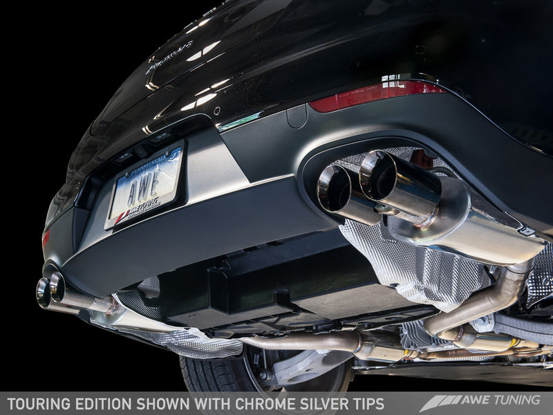 AWE Track Exhaust w/4" Chrome Tips 2011-13 Porsche Panamera 2/4 V6