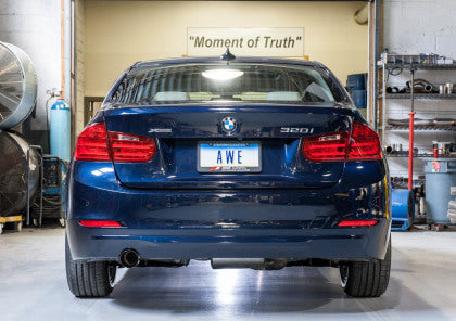 AWE Touring Exhaust & Mid Pipe w/3.5" Black Tip 2013-18 BMW 320i F30