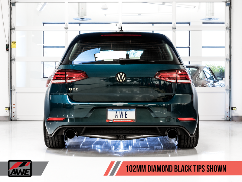 AWE Track Exhaust w/4" Black Tips 2018-21 Volkswagen GTI Mk7.5 2.0T