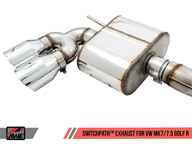 AWE SwitchPath Exhaust w/4" Chrome Tips 2015-17 Volkswagen Mk7 Golf R