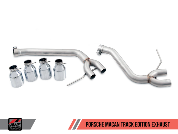 AWE Track Exhaust w/4" Chrome Tips 2015-18 Porsche Macan S/GTS/Turbo