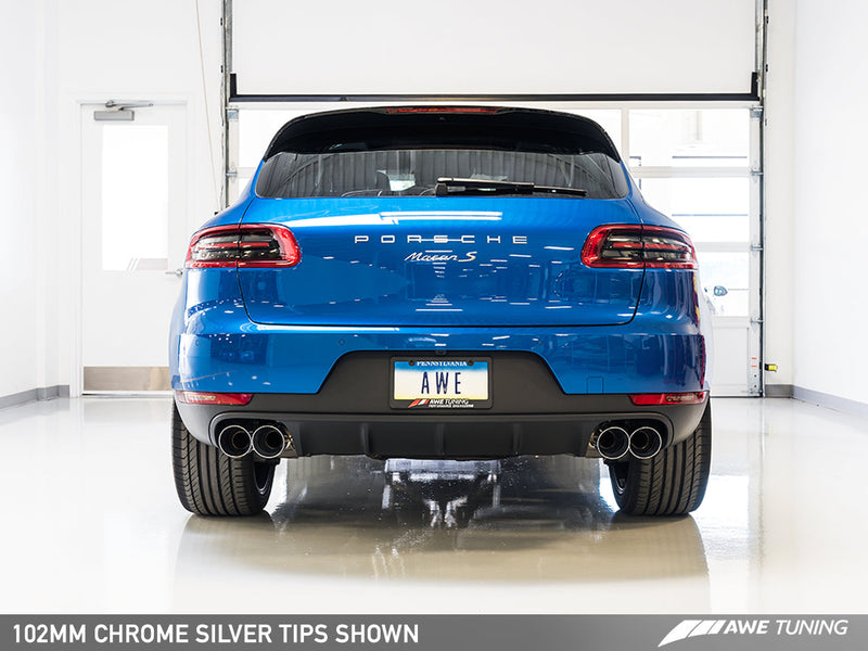 AWE Track Exhaust w/4" Chrome Tips 2015-18 Porsche Macan S/GTS/Turbo