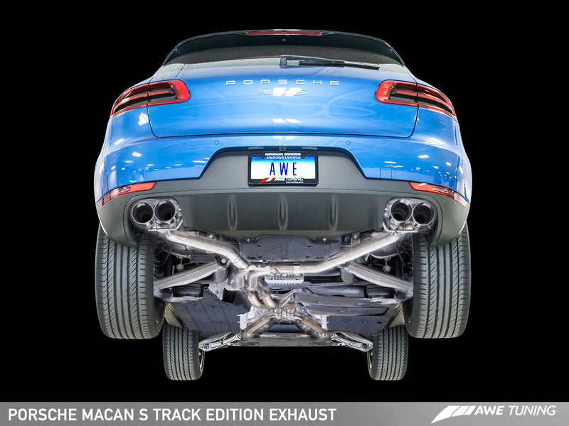 AWE Track Exhaust w/4" Black Tips 2015-18 Porsche Macan S/GTS/Turbo