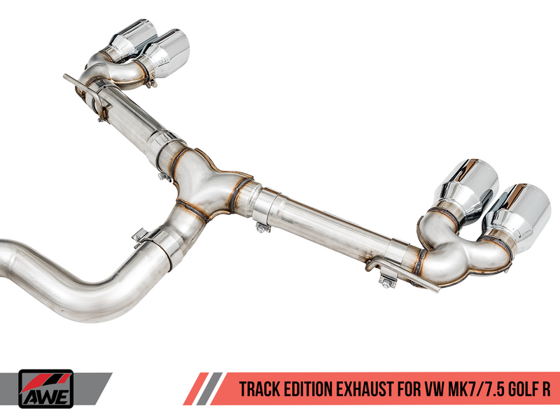 AWE Track Exhaust w/4" Chrome Tips 2015-17 Volkswagen Golf R Mk7