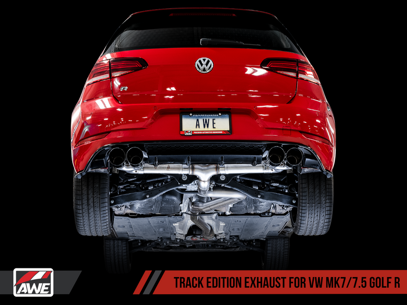 AWE Track Exhaust w/4" Black Tips 2018-19 Volkswagen Golf R Mk7.5