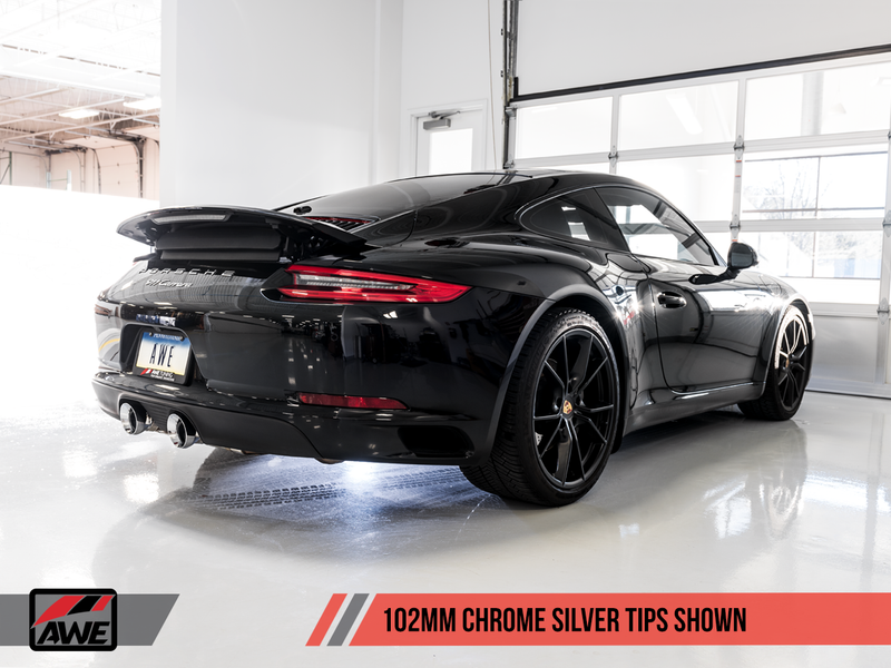 AWE SwitchPath Exhaust w/4" Chrome Tips 2017-19 Porsche 911 Carrera/S (w/PSE) 991.2