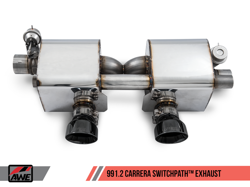 AWE SwitchPath Exhaust w/4" Black Tips 2017-19 Porsche 911 Carrera/S (w/PSE) 991.2
