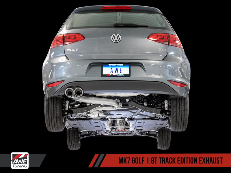 AWE Track Exhaust w/3.5" Chrome Tips 2015-17 Volkswagen Mk7 Golf 1.8T