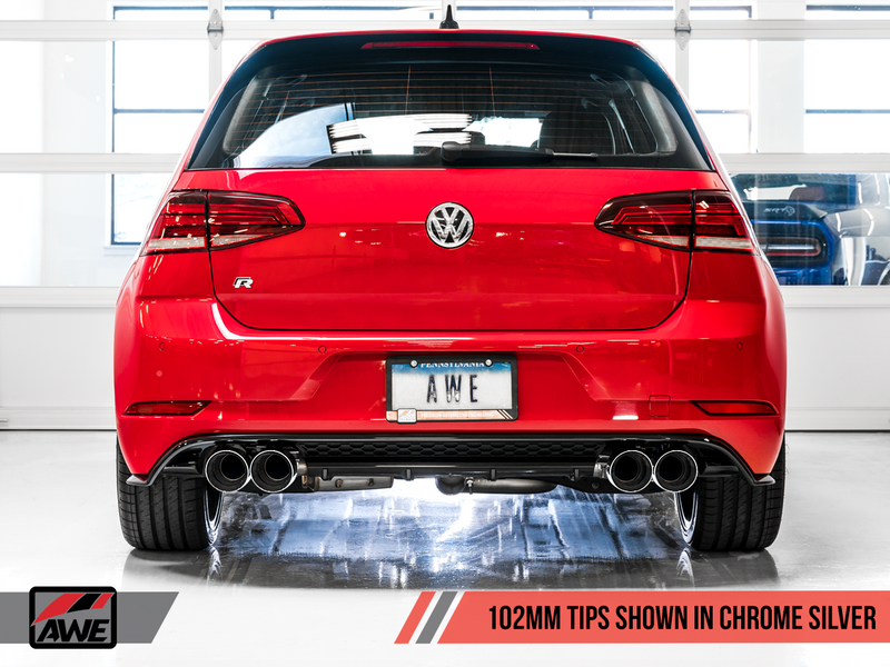 AWE Track Exhaust w/4" Chrome Tips 2018-19 Volkswagen Golf R Mk7.5