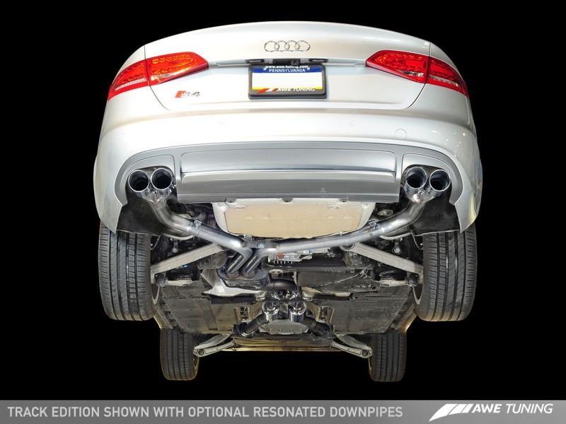 AWE Tuning Audi B8.5 S4 3.0T Track Edition Exhaust - Chrome Silver Tips (102mm) - MGC Suspensions