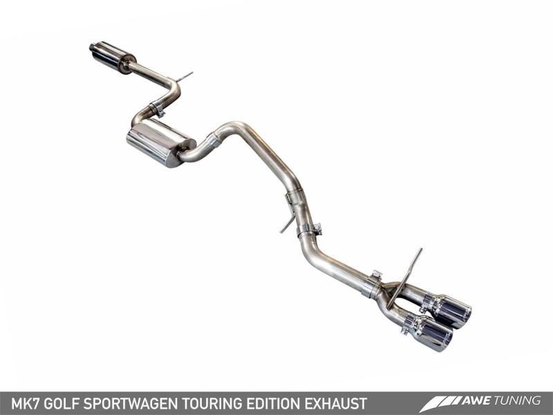 AWE Tuning VW MK7 Golf SportWagen Touring Edition Exhaust w/Chrome Silver Tips (90mm) - MGC Suspensions