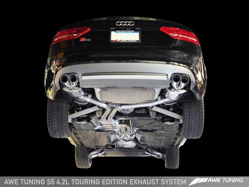 AWE Tuning Audi B8 S5 4.2L Touring Edition Exhaust System - Diamond Black Tips - MGC Suspensions