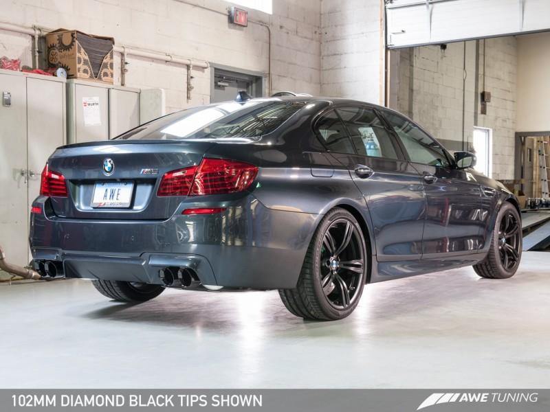 AWE Tuning BMW F10 M5 Touring Edition Axle-Back Exhaust Diamond Black Tips - MGC Suspensions