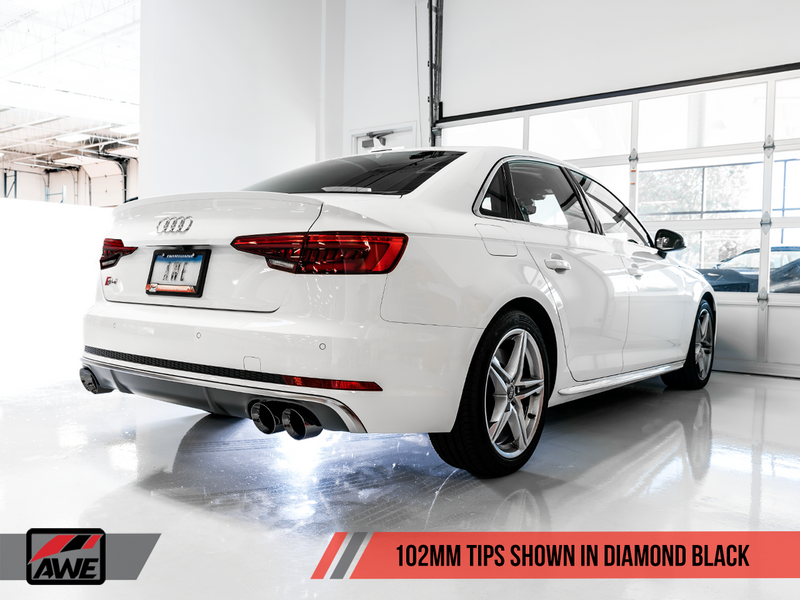 AWE Tuning 2018-20 Audi S4 (B9) Touring Edition Exhaust with 102mm Diamond Black Tips-MGC Suspensions
