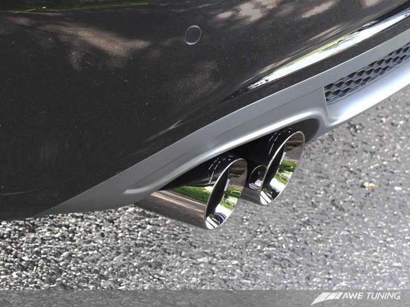 AWE Tuning Audi B8 A4 Touring Edition Exhaust - Single Side Polished Silver Tips - MGC Suspensions