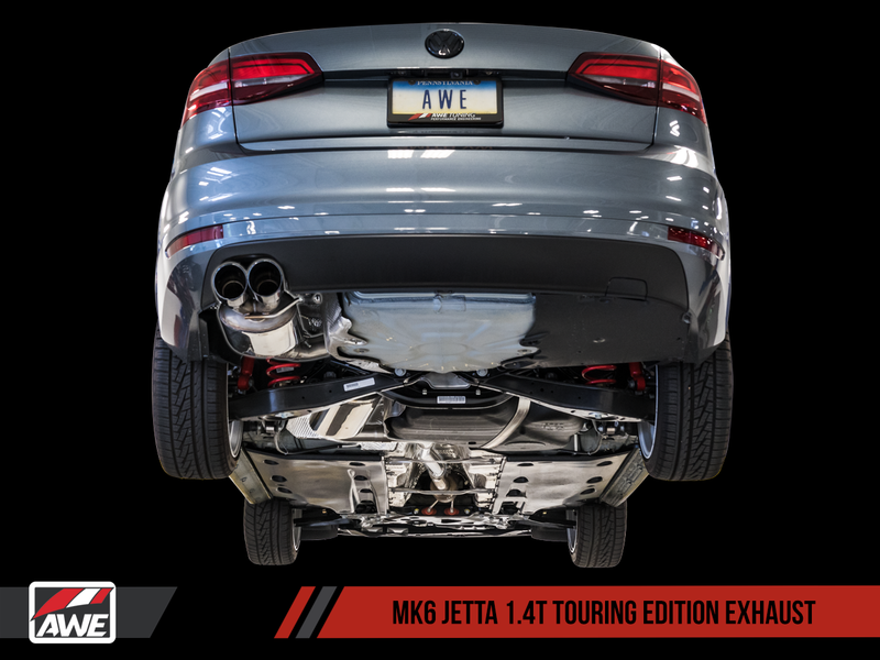 AWE Tuning 2009-14 Volkswagen Jetta Mk6 1.4T Touring Edition Exhaust with Chrome Silver Tips-MGC Suspensions