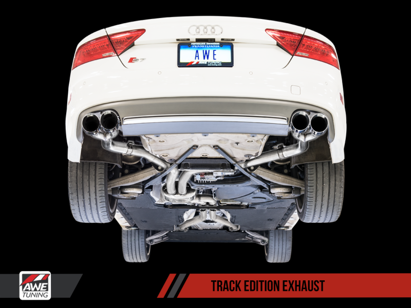 AWE Tuning Audi C7 / C7.5 S7 4.0T Track Edition Exhaust - Chrome Silver Tips - MGC Suspensions