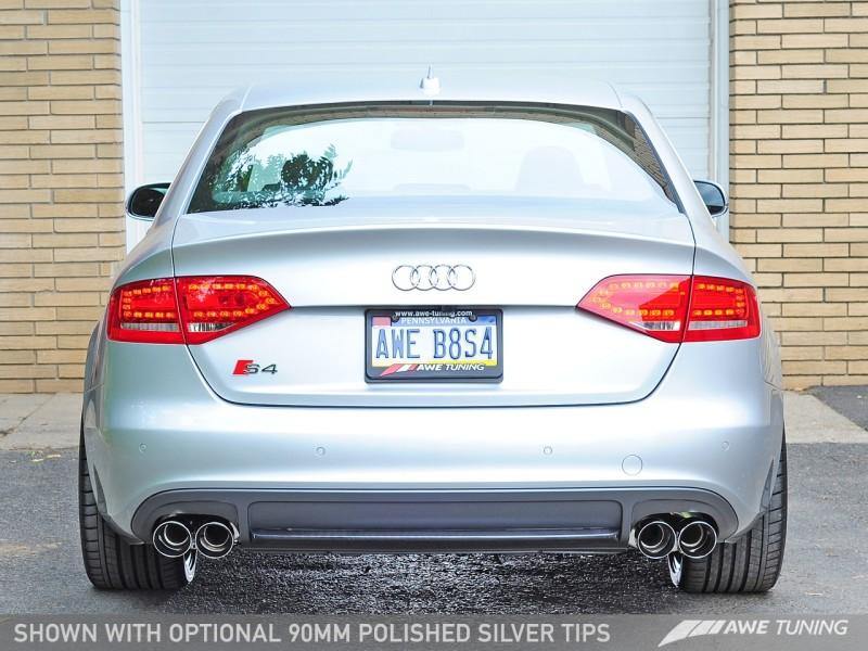 AWE Tuning Audi B8.5 S4 3.0T Track Edition Exhaust - Chrome Silver Tips (102mm) - MGC Suspensions