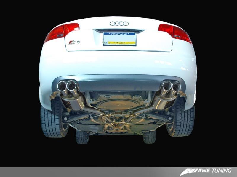 AWE Tuning Audi B7 S4 Touring Edition Exhaust - Polished Silver Tips - MGC Suspensions