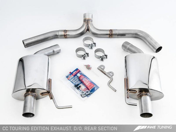 AWE Tuning VW CC Touring Edition Exhaust Dual Outlet - Chrome Silver Tips - MGC Suspensions