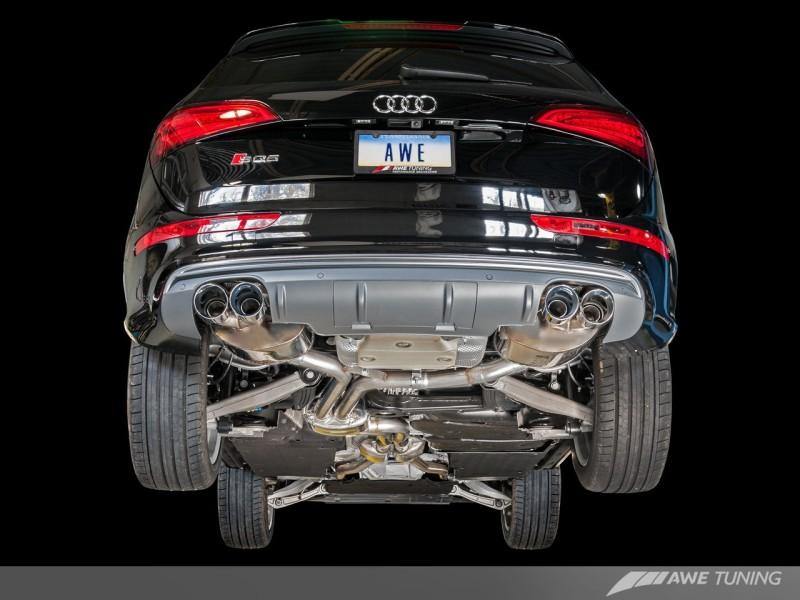 AWE Tuning Audi 8R SQ5 Touring Edition Exhaust - Quad Outlet Chrome Silver Tips - MGC Suspensions