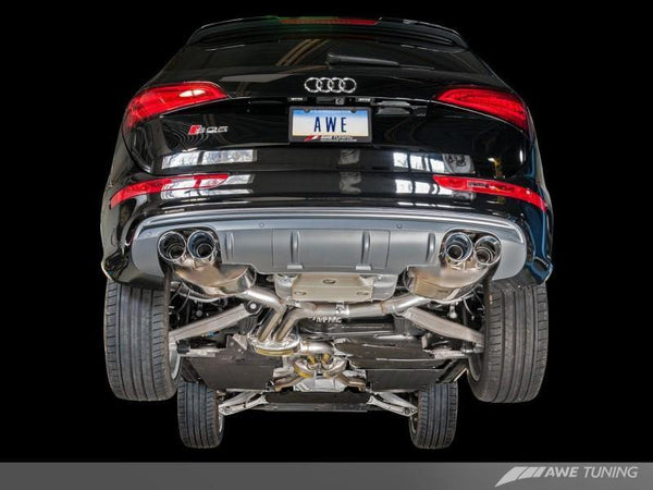AWE Tuning Audi 8R SQ5 Touring Edition Exhaust - Quad Outlet Diamond Black Tips - MGC Suspensions