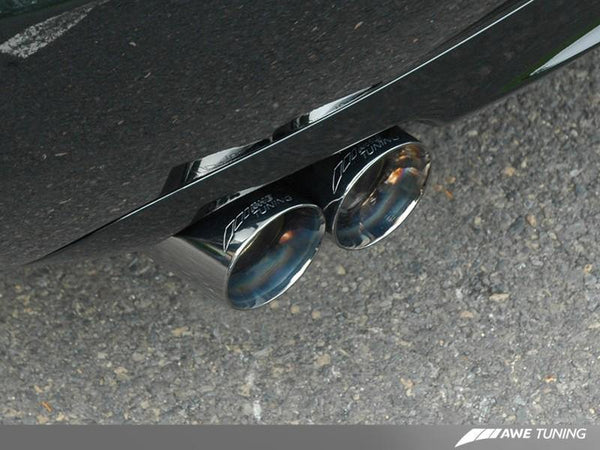 AWE Tuning Audi B7 A4 3.2L Track Edition Quad Tip Exhaust - Diamond Black Tips - MGC Suspensions