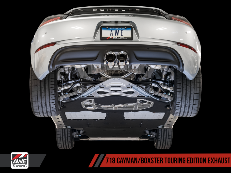AWE Tuning Porsche 718 Boxster / Cayman Touring Edition Exhaust - Diamond Black Tips - MGC Suspensions