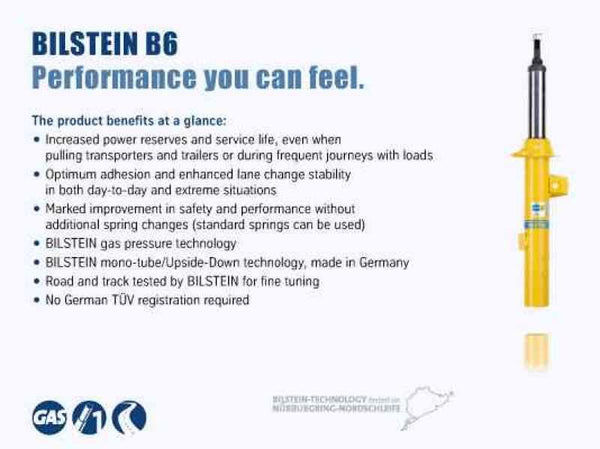 Bilstein B6 84-89 Mercedes-Benz 190D / 84-93 Mercedes-Benz 190E Rear Monotube Shock Absorber - MGC Suspensions