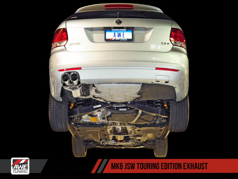 AWE Tuning Mk5 Jetta Mk6 Sportwagen 2.5L Touring Edition Exhaust - Polished Silver Tips - MGC Suspensions