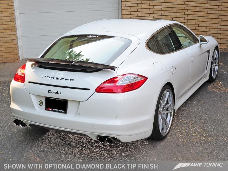 AWE Tuning Panamera Turbo Performance Exhaust System Touring Edition Polished Silver Tips - MGC Suspensions
