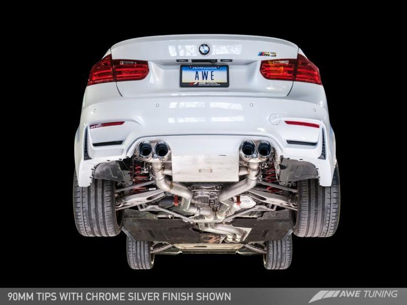 AWE Tuning BMW F8X M3/M4 Non Resonated SwitchPath Exhaust - Diamond Black Tips (102mm) - MGC Suspensions
