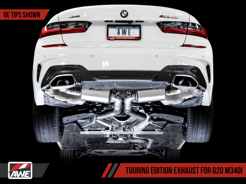 AWE Tuning 2019+ BMW M340i (G20) Resonated Touring Edition Exhaust (Use OE Tips) - MGC Suspensions