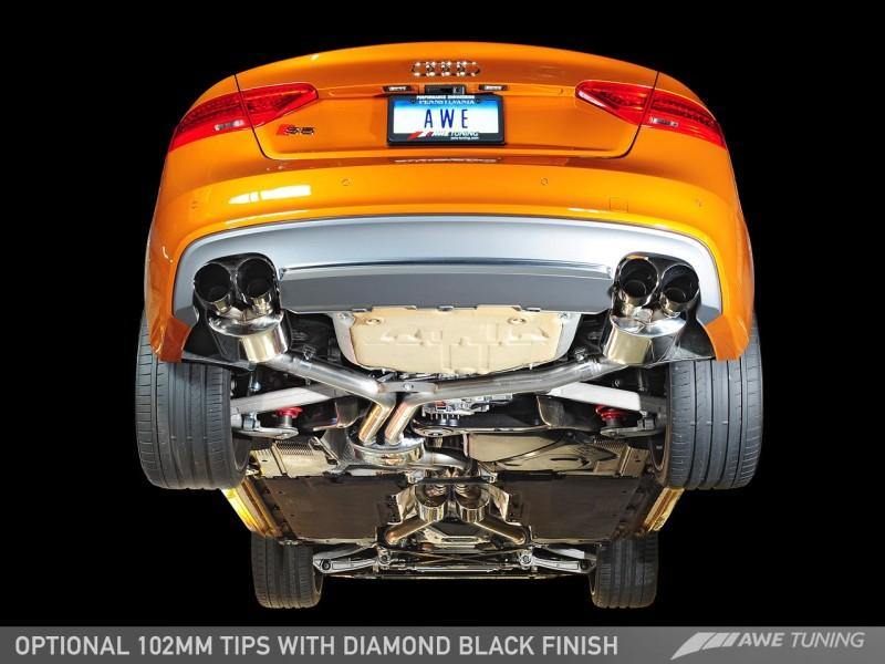AWE Tuning Audi B8.5 S5 3.0T Touring Edition Exhaust System - Diamond Black Tips (90mm) - MGC Suspensions