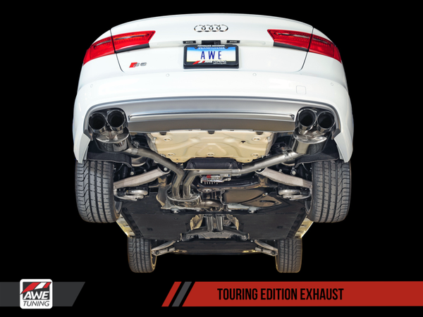 AWE Tuning Audi C7 / C7.5 S6 4.0T Touring Edition Exhaust - Polished Silver Tips - MGC Suspensions