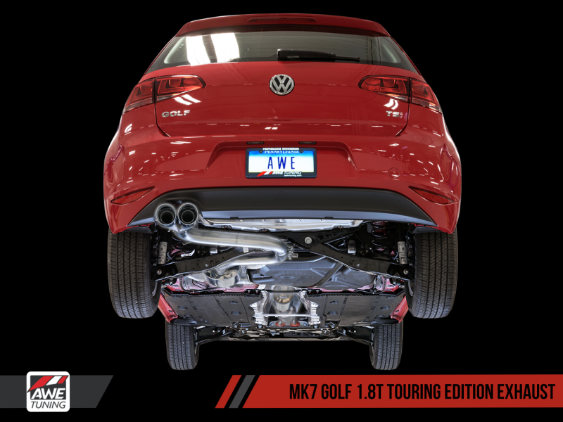 AWE Tuning VW MK7 Golf 1.8T Touring Edition Exhaust w/Chrome Silver Tips (90mm) - MGC Suspensions