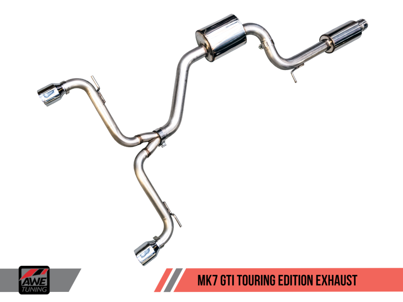AWE Tuning VW MK7 GTI Touring Edition Exhaust - Chrome Silver Tips - MGC Suspensions