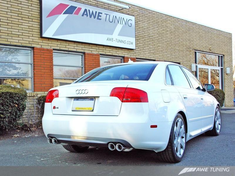 AWE Tuning Audi B7 S4 Track Edition Exhaust - Polished Silver Tips - MGC Suspensions