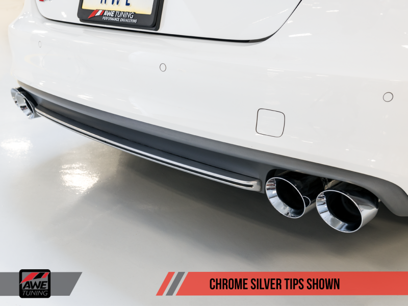 AWE Tuning Audi C7 / C7.5 S7 4.0T Touring Edition Exhaust - Polished Silver Tips - MGC Suspensions