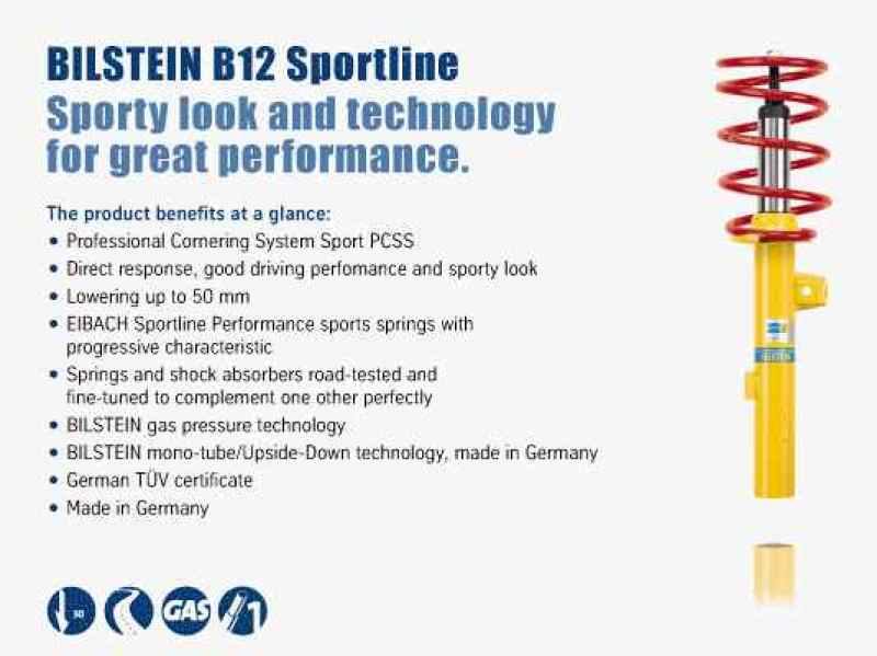 Bilstein B12 2009 Audi A4 Base Front and Rear Sportline Suspension Kit - MGC Suspensions