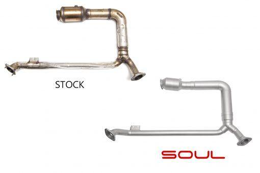SOUL Performance 2017+ Porsche 718 Boxster / Cayman Down Pipe with 200 Cell Catalytic Converter. - MGC Suspensions