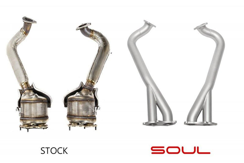 SOUL Performance Porsche 2020+ 718 GT4 / Spyder or Cayman GTS Competition Over Axle Pipes-SOUL Performance-MGC Suspensions