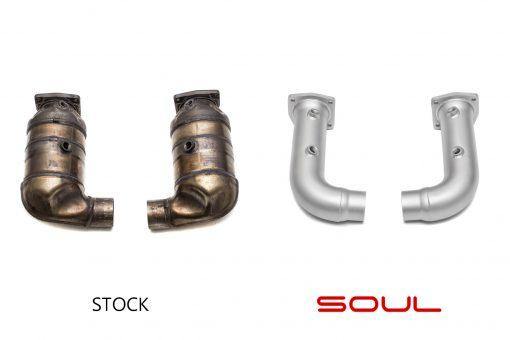 SOUL Performance Porsche 997.2 Turbo Catalytic Converter Bypass Pipes - MGC Suspensions