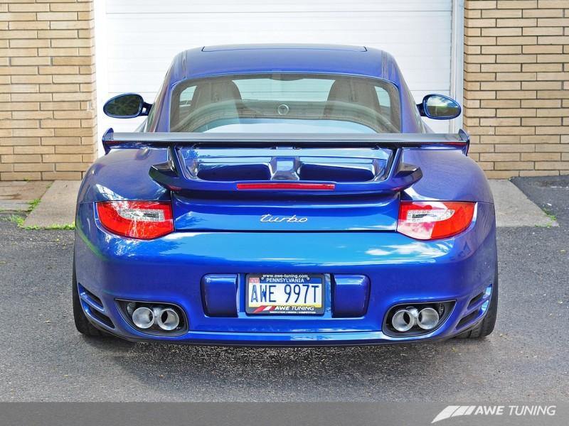 AWE Tuning Porsche 997.2TT Performance Exhaust Solution - Polished Silver Quad Tips - MGC Suspensions